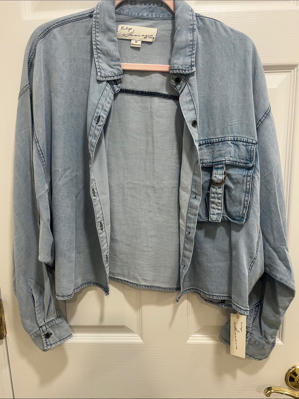 Vintage Havana Light Wash Denim Shirt Jacket